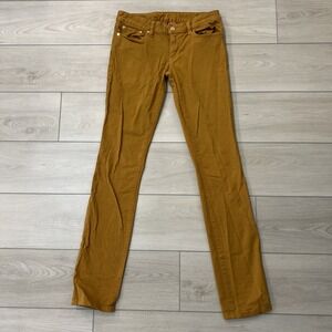 Tory Burch Pants‎ Ivy Super Skinny Stretch Jeans Mustard Yellow Gold  Size 26